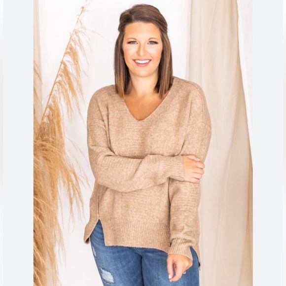 Pink Lily Toupe Sweater - Picture 3 of 7